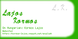 lajos kormos business card